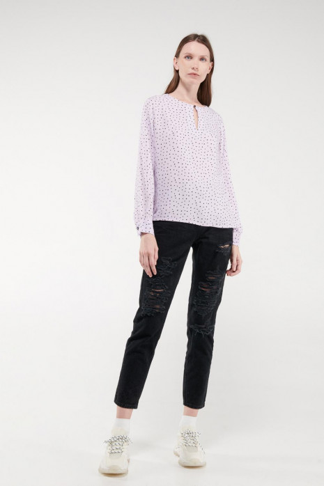Blusa estampada manga larga