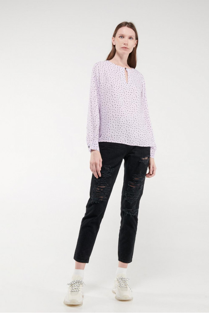 Blusa estampada manga larga