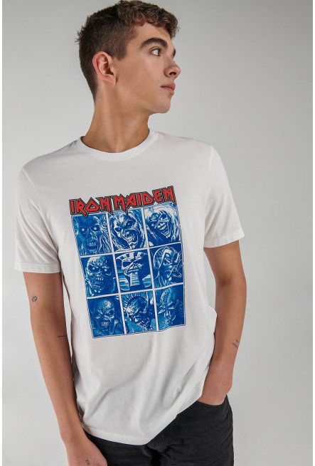 Camiseta manga corta, estampado de Iron Maiden.