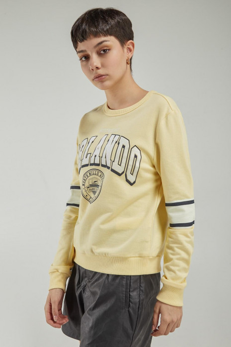 Buzo cuello redondo estampado.