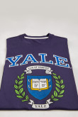 Camiseta, con estampado en frente y manga, de Yale