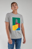 Camiseta básica manga corta con estampado.