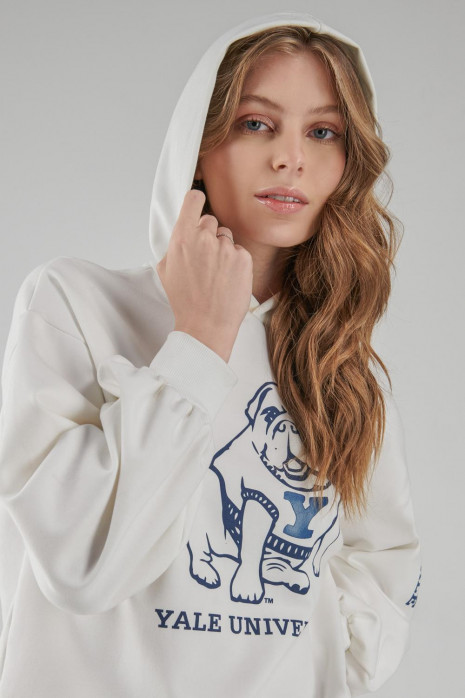 Buzo, con estampado en frente y manga, de Yale