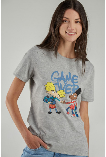 Camiseta manga corta estampado de Hey Arnold.