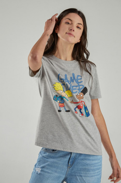 Camiseta manga corta estampado de Hey Arnold.