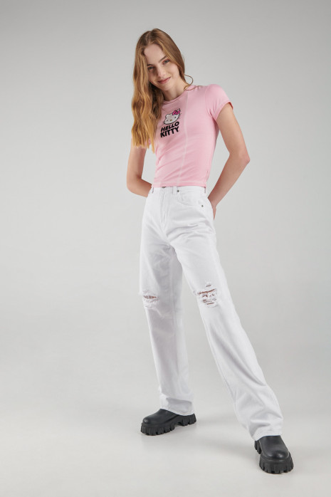 Camiseta manga corta, estampado de Hello Kitty