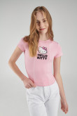 Camiseta manga corta, estampado de Hello Kitty