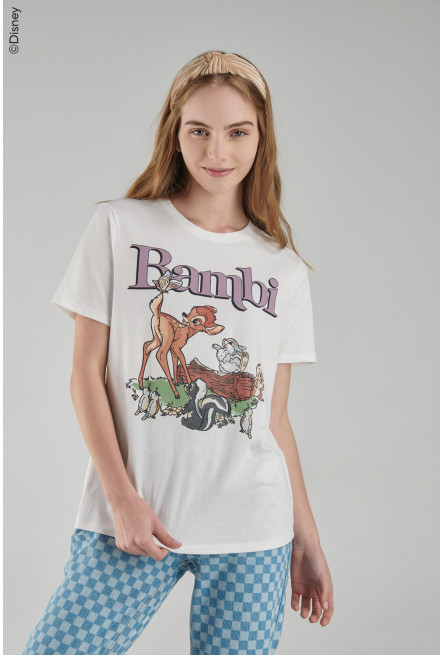 Camiseta manga corta estampada de Bambi.