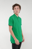 Camisa Polo unicolor con puños y cuello tejidos