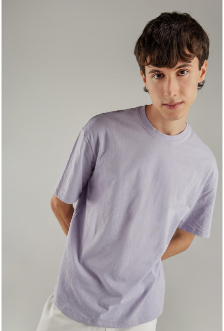Camiseta básica manga corta azul claro