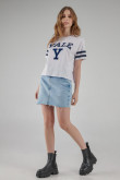 Camiseta, con estampado en frente y mangas, de Yale