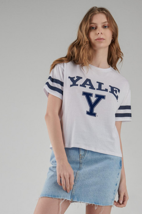Camiseta, con estampado en frente y mangas, de Yale