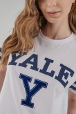 Camiseta, con estampado en frente y mangas, de Yale