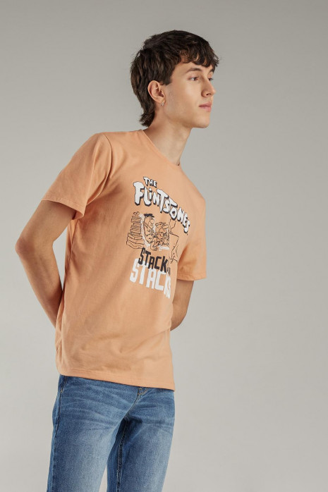Camiseta manga corta, estampado de Los Picapiedra