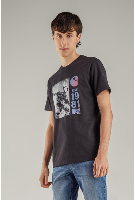 Camiseta manga corta estampada de MTV.