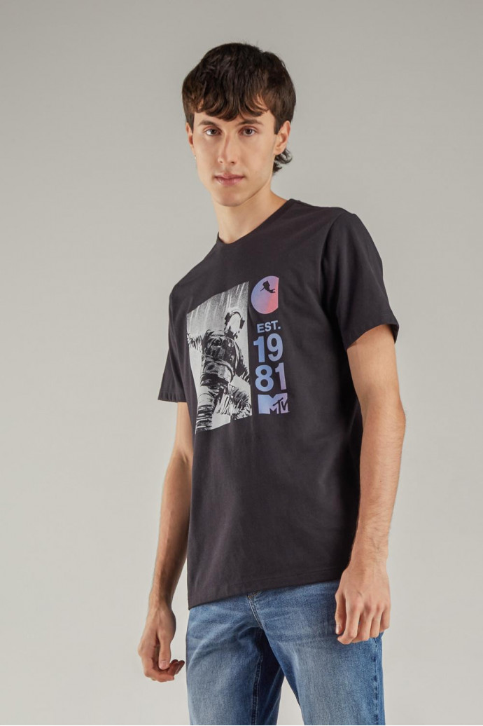 Camiseta manga corta estampada de MTV.