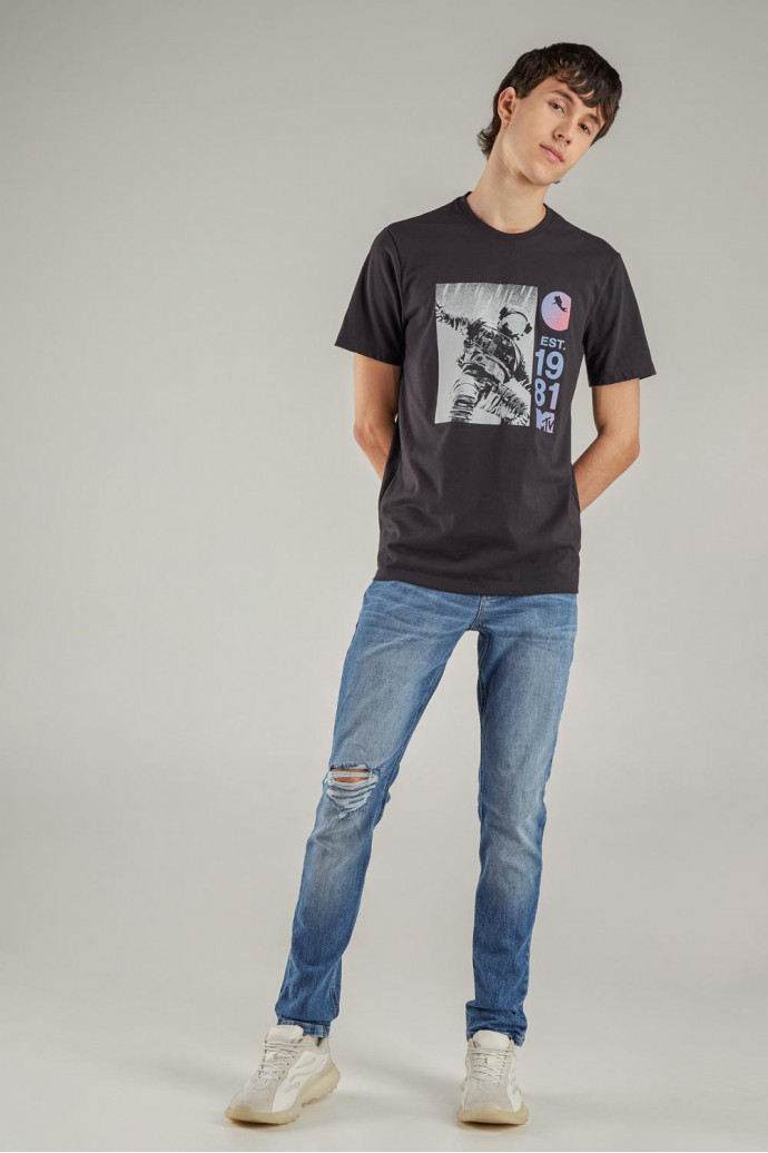 Camiseta manga corta estampada de MTV.