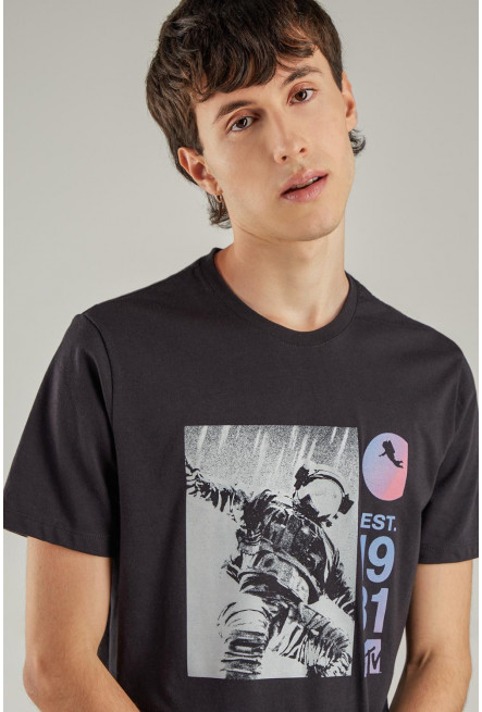 Camiseta manga corta estampada de MTV.