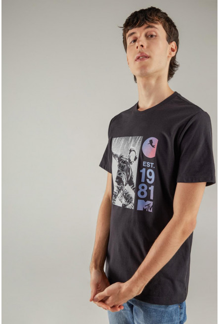 Camiseta manga corta estampada de MTV.