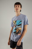 Camiseta básica manga corta estampada.