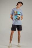 Camiseta básica manga corta estampada.