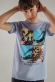 Camiseta básica manga corta estampada.