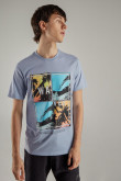 Camiseta básica manga corta estampada.