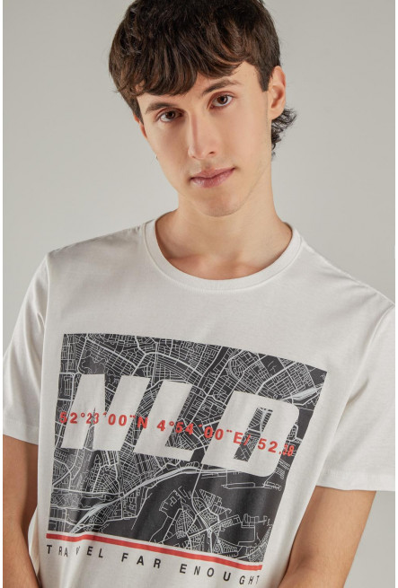 Camiseta manga corta estampada