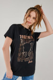 Camiseta, con estampado en frente y espalda de Barbie