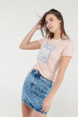 Camiseta básica manga corta estampada.