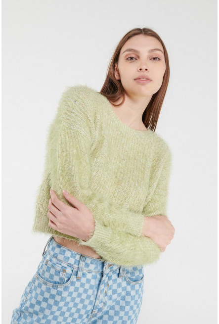 Suéter cuello redondo afelpado