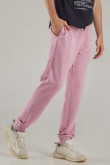 Pantalon jogger con pretina y puños en rib, estampado localizado