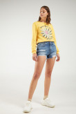 Short denim tiro alto