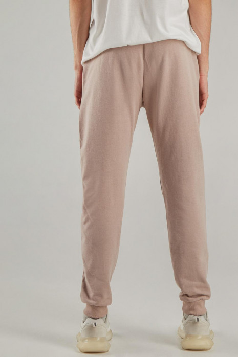 Pantalón jogger azul, con pretina y puños en rib