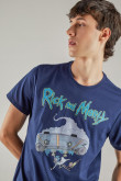 Camiseta, con estampado en frente, de Rick & Morty.