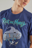 Camiseta, con estampado en frente, de Rick & Morty.